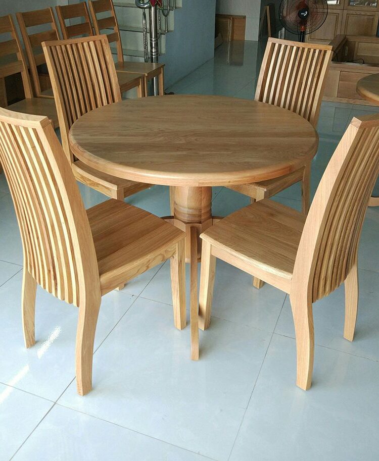 Mẫu bộ bàn ăn 4 ghế gỗ sồi đẹp ưa chuộng nhất