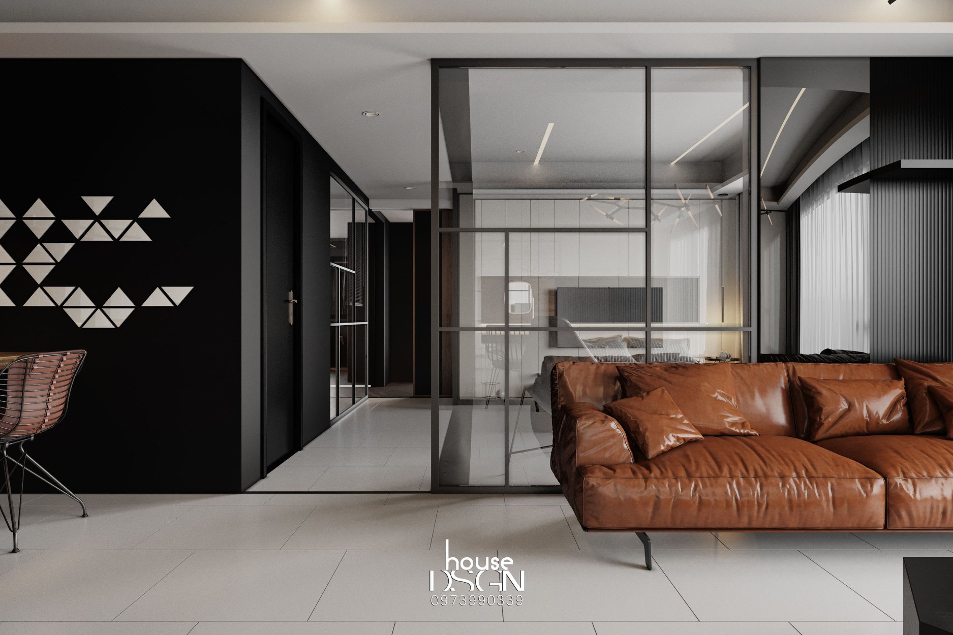 phòng khách thiết kế phong cách nội thất tối giản