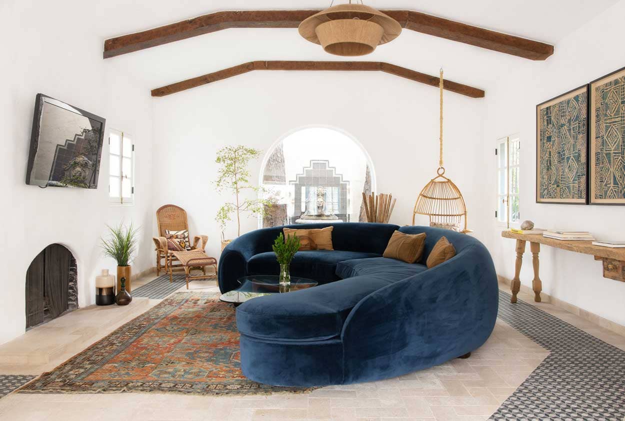 Beautiful Mediterranean Revival Living Room