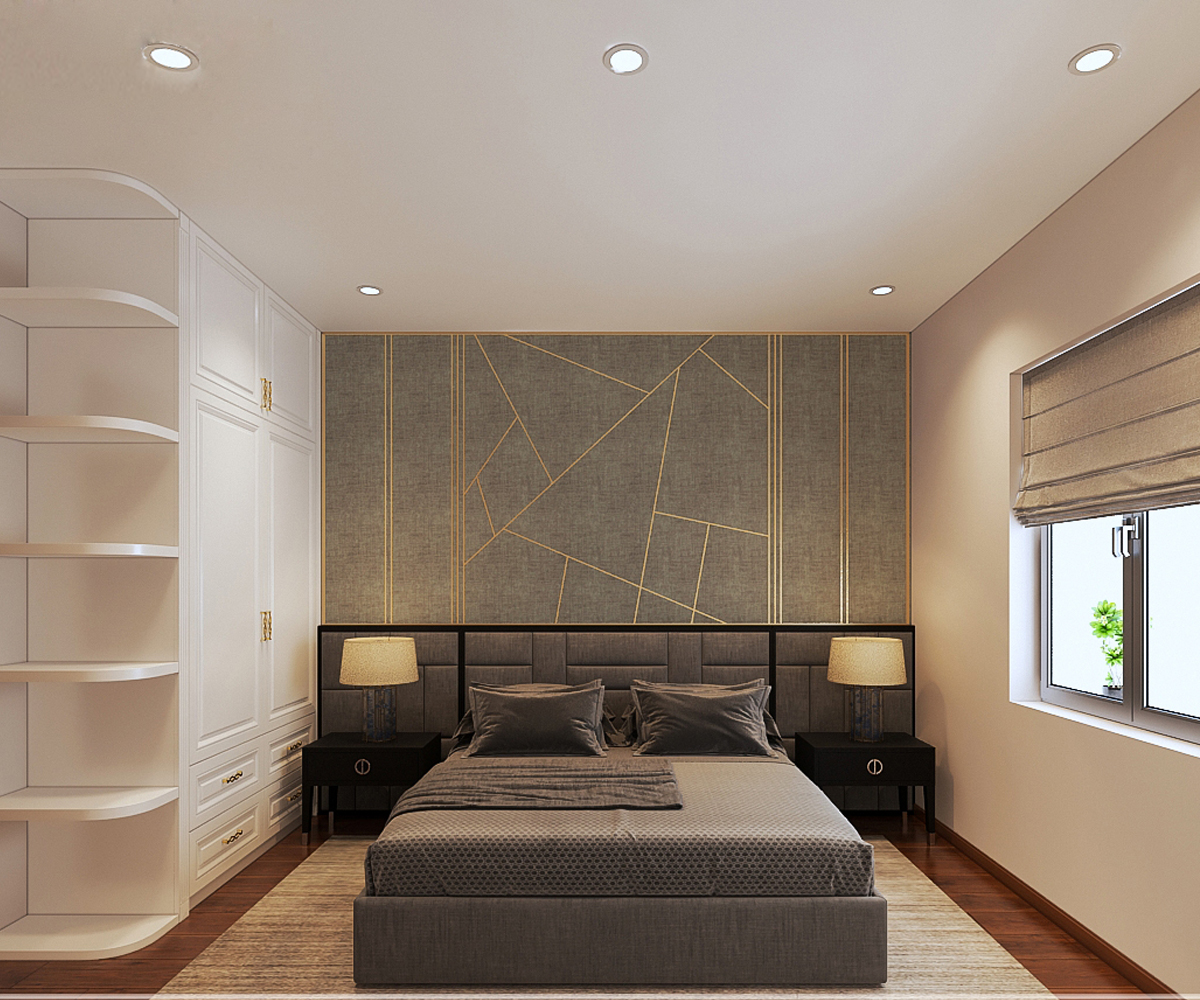 Sử dụng nẹp trang trí làm điểm nhấn nhẹ nhàng cho bức tường phòng ngủ